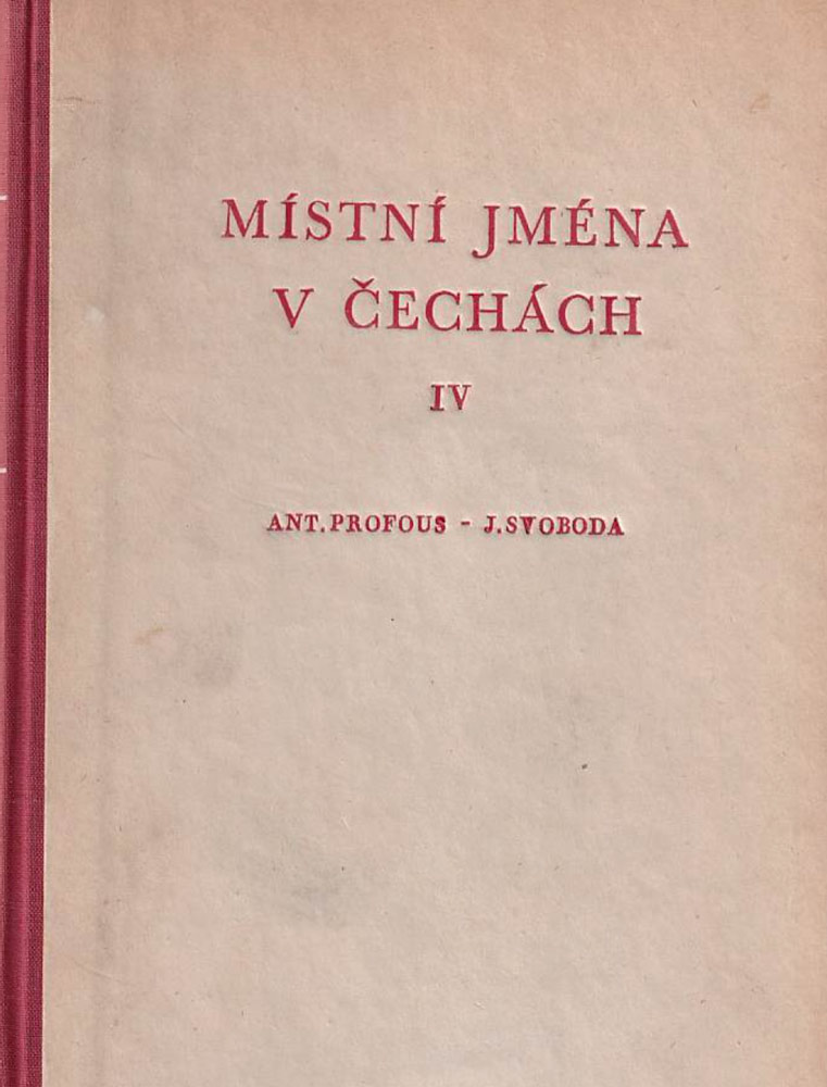 Kniha místní jména v Čechách - obec Zvánovice